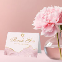 Chic Pink Gold Personalisiert Bat Mitzvah