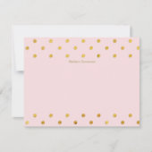 Chic Pink & Gold Polka Dots Custom Flat Mitteilung Mitteilungskarte (Vorderseite)