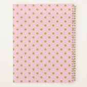Chic Pink Gold Polka Dots Muster Planer (Rückseite)