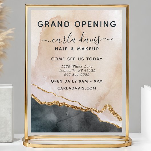 Chic Pink & Gold Salon Grand Opening Flyer