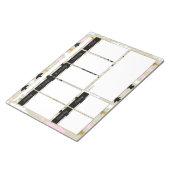 Chic Pink & Gold Tree Muster Weekly Notepad Notizblock (angewinkelt)