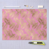 Chic Pink Gold Tropical Blätter Seidenpapier (Handwerk)