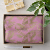 Chic Pink Gold Tropical Blätter Seidenpapier (Geschenk)