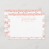Chic Pink & Gold Worte der Ratgeber Abschluss Card Hinweiskarte (Vorne/Hinten)
