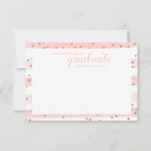 Chic Pink & Gold Worte der Ratgeber Abschluss Card