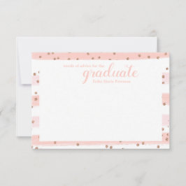 Chic Pink & Gold Worte der Ratgeber Abschluss Card Hinweiskarte