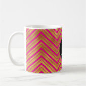 Chic Pink Gold Zickzack Monogram Kaffeetasse (Links)