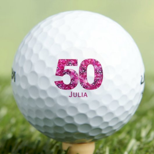 Chic Pink Golf Geschenk für Ehefrau - 50. Geburtst Golfball