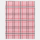 Chic Pink & Graues Kariertes Modedesign Fleecedecke (Vorderseite)