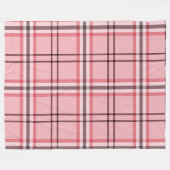 Chic Pink & Graues Kariertes Modedesign Fleecedecke (Vorderseite (Horizontal))