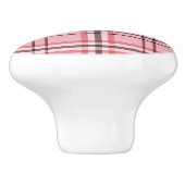 Chic Pink & Graues Kariertes Modedesign Keramikknauf (Seitenansicht)