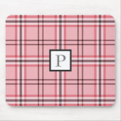 Chic Pink & Graues Kariertes Modedesign Mousepad (Vorne)