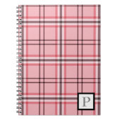 Chic Pink & Graues Kariertes Modedesign Notizblock (Vorderseite)