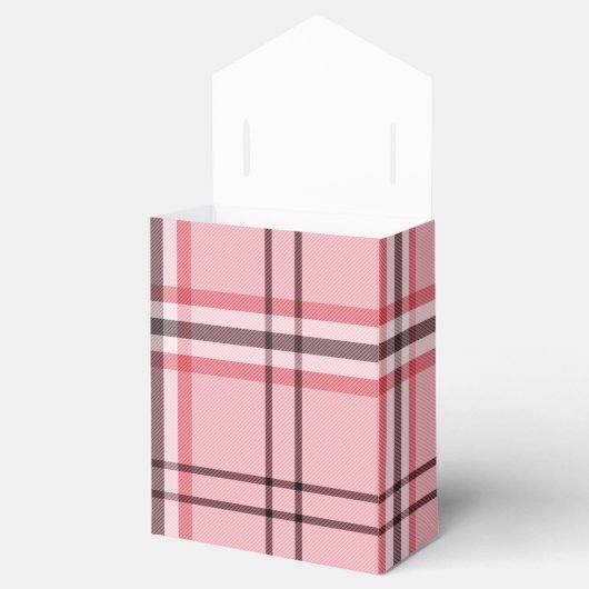 Chic Pink & Graues Kariertes Modedesign-Party Geschenkschachtel (Geöffnet)