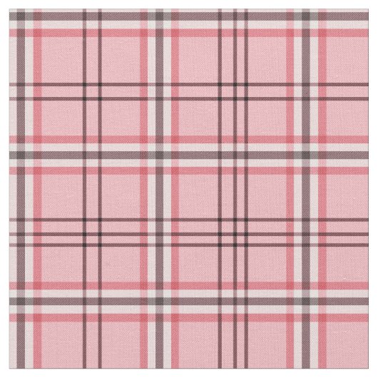 Chic Pink & Graues Kariertes Modedesign Stoff (Nahaufnahme)