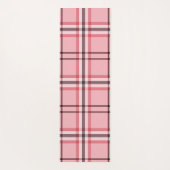 Chic Pink & Graues Kariertes Modedesign Yogamatte (Rückseite)