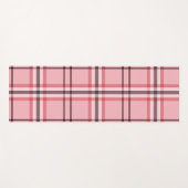 Chic Pink & Graues Kariertes Modedesign Yogamatte (Vorderseite (Horizontal))