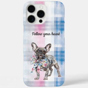 Chic Pink Green Blue Floral Dog iPhone 16 Pro Max Hülle