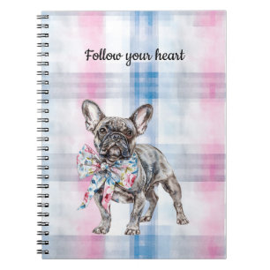 Chic Pink Green Blue Floral Dog Notizblock