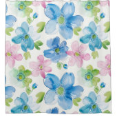 Chic Pink Green Blue Floral Duschvorhang (Vorderseite)