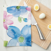 Chic Pink Green Blue Floral Geschirrtuch (Viertel Falte)