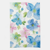 Chic Pink Green Blue Floral Geschirrtuch (Vertikal)