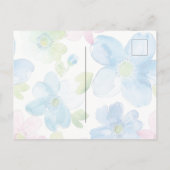Chic Pink Green Blue Floral Postkarte (Rückseite)