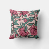 Chic Pink Green Floral Art Decorative Kissen (Rückseite)