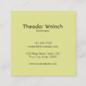 Chic Pink Green Gold Bee Beruflich Quadratische Visitenkarte (Rückseite)