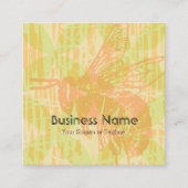 Chic Pink Green Gold Bee Beruflich Quadratische Visitenkarte (Vorderseite)