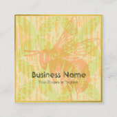 Chic Pink Green Gold Bee Beruflich Quadratische Visitenkarte (Vorderseite)