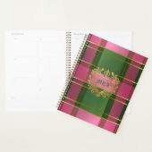Chic Pink Green Plaid Monogram Personal Planner Planer (Anzeige)