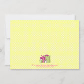 Chic Pink Green Polka Dot Moderne Mama Kinderdusch Einladung (Rückseite)