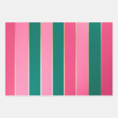 Chic Pink & Green und Gold Streifen Geschenkpapier Set (Vorderseite)