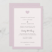 Chic Pink grenzte Liebe Herzenslust Einladung (Vorne/Hinten)