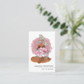 Chic Pink Hair Stylist Business Card Visitenkarte (Stehend Vorderseite)