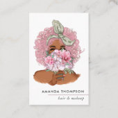 Chic Pink Hair Stylist Business Card Visitenkarte (Vorderseite)