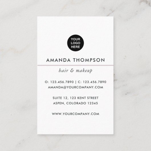 Chic Pink Hair Stylist Business Card Visitenkarte (Rückseite)