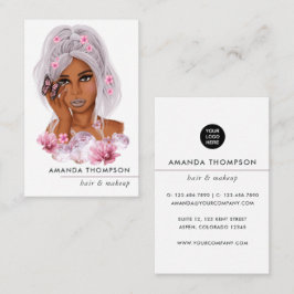 Chic Pink Hair Stylist Business Card Visitenkarte
