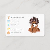 Chic Pink Hair Stylist QR Code Visitenkarte (Rückseite)