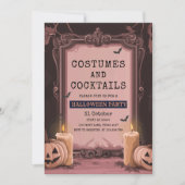 Chic Pink Halloween-Party Einladung (Vorderseite)