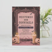 Chic Pink Halloween-Party Einladung (Stehend Vorderseite)