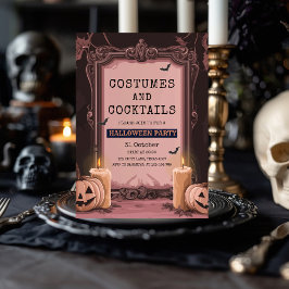 Chic Pink Halloween-Party Einladung