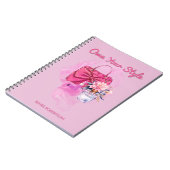 Chic Pink Handbag & Blumendesign Notizblock (Linke Seite)