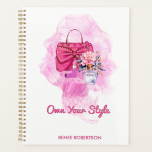 Chic Pink Handtasche & Bloral Design Plane Planer