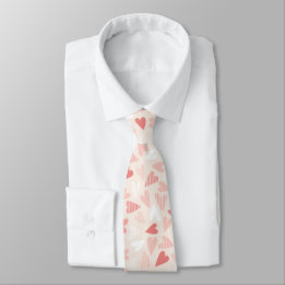Chic Pink Hearts Pattern Valentinstag Neck Tie Krawatte