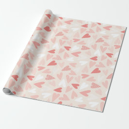 Chic Pink Hearts Valentinstag Geschenkpapier