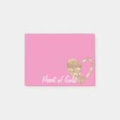 Chic Pink Herz des Goldes Post-it Klebezettel (Vorderseite)