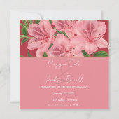 Chic Pink Hibiskus Save the Date (Rückseite)