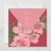 Chic Pink Hibiskus Save the Date (Vorderseite)